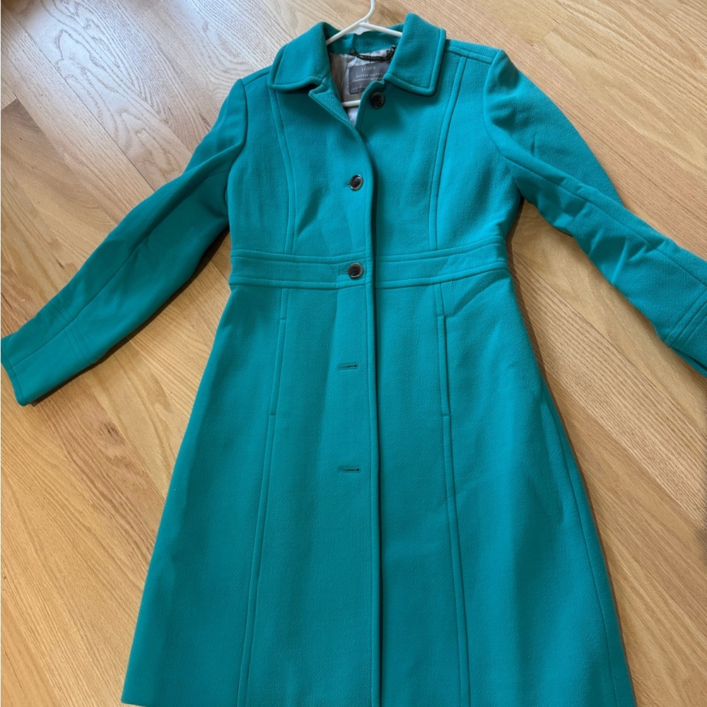 J. Crew Turquoise Double Cloth Coat